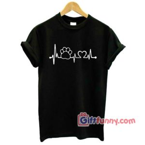 Heartbeat love Dog – Funny Love Dog Shirt – Gift Funny Shirt