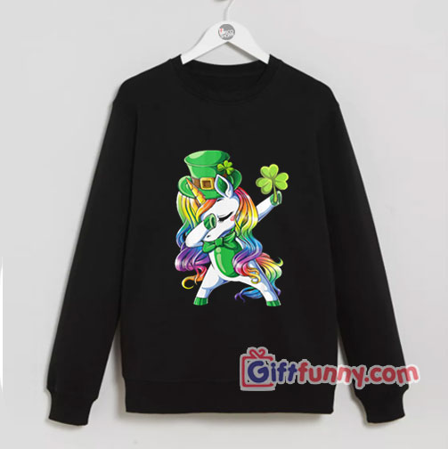 St Patricks Day Dabbing Unicorn Sweatshirt – Funny Sweatshirt