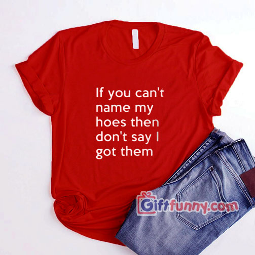 If You Can’t Name My Hoes Then Don’t Say I Got Them Shirt – Funny Coolest Shirt – Funny Gift