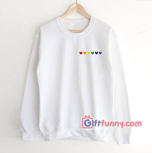Rainbow Heart Sweatshirt – Love LGBT Sweatshirt –  gay Sweatshirt Lesbian Sweatshirt – Funny Coolest Sweatshirt – Funny Gift
